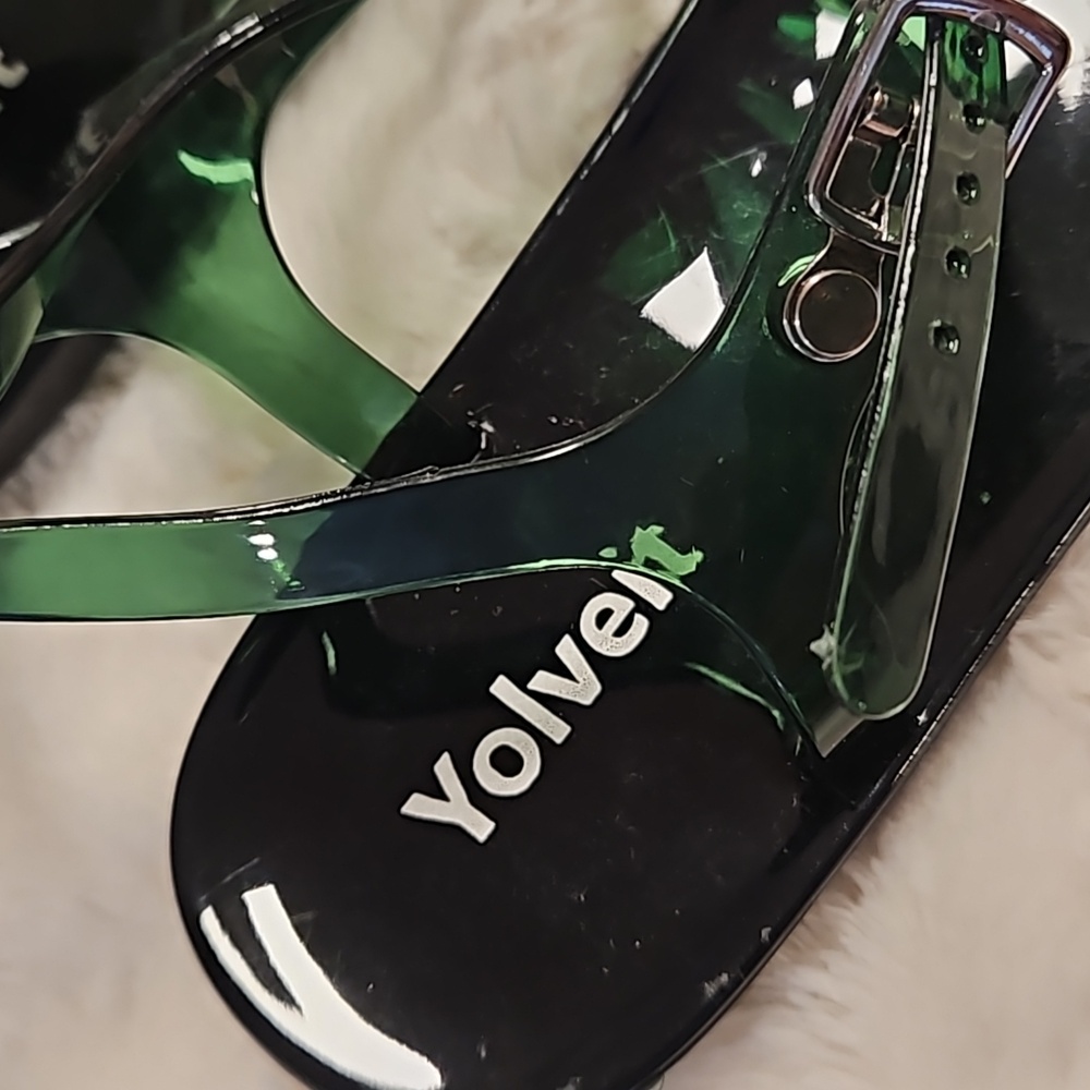 Lime slices slippers flip flops green sz.40 9- 9.5 new no tags beach tropical - Picture 5 of 10